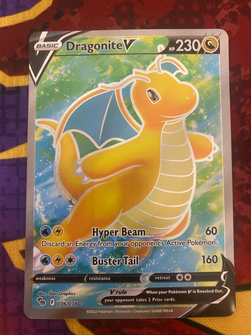 Dragonite V Ultra rare #076/078 Pokemon Go set NM
